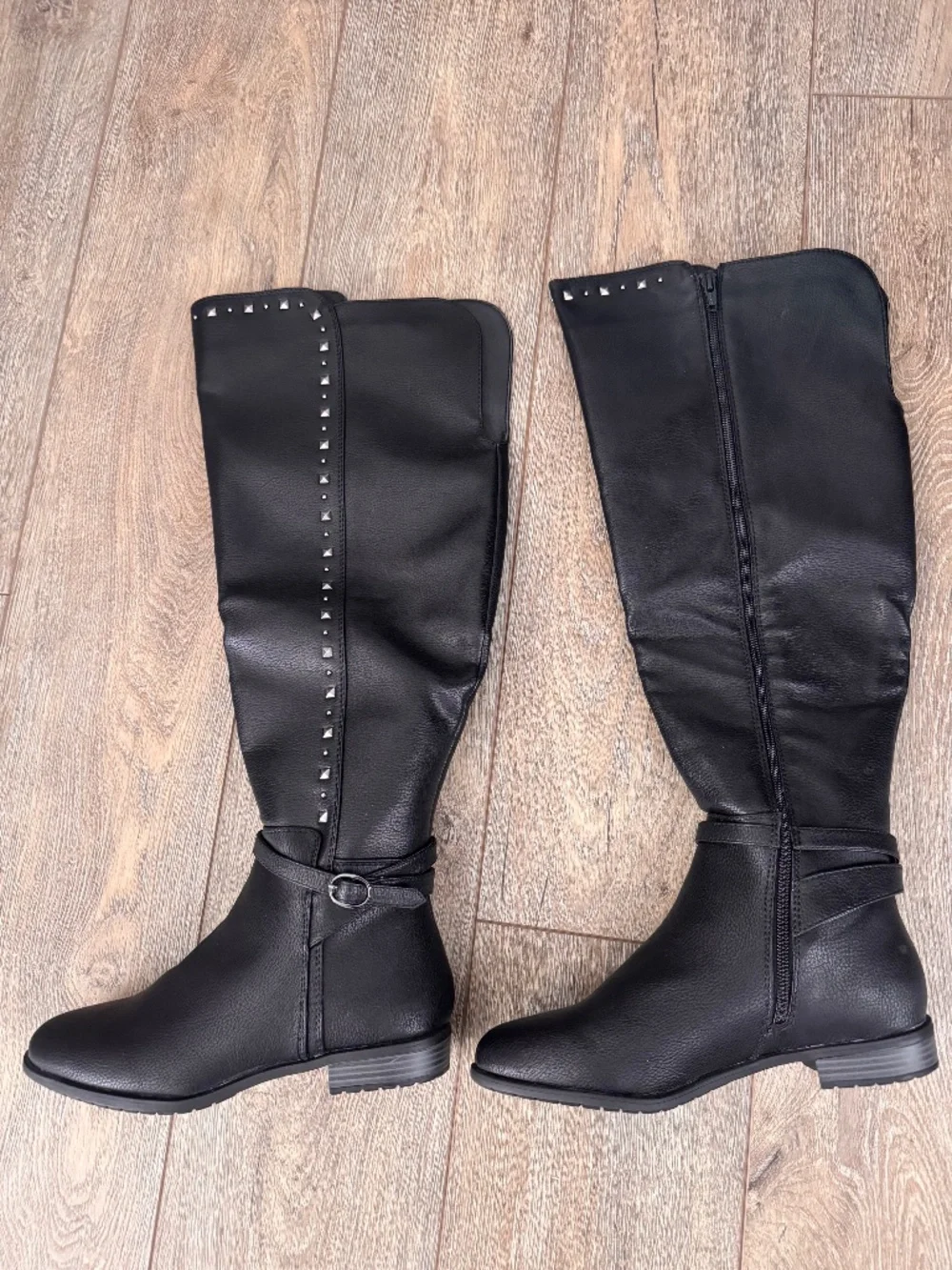 Rialto Black Vegan Wide Calf OTK Boots New